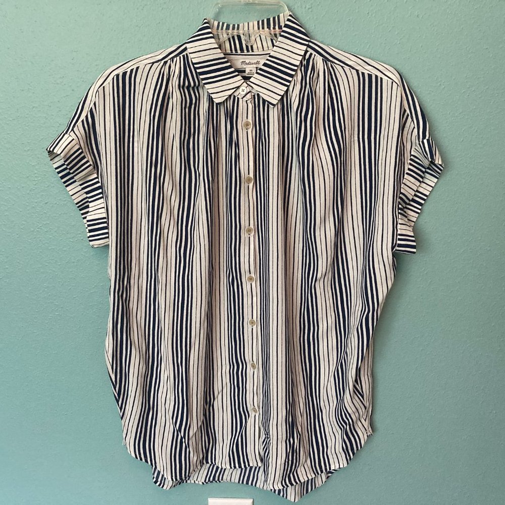 Madewell Central Drapey Shirt Fairborn Stripe XS